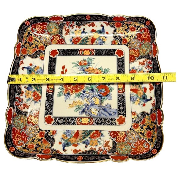 Japanese VTG Imari Marugo Kinsei Large Serving Dish Plate Platter EUC 11x11x2 - Picture 9 of 11